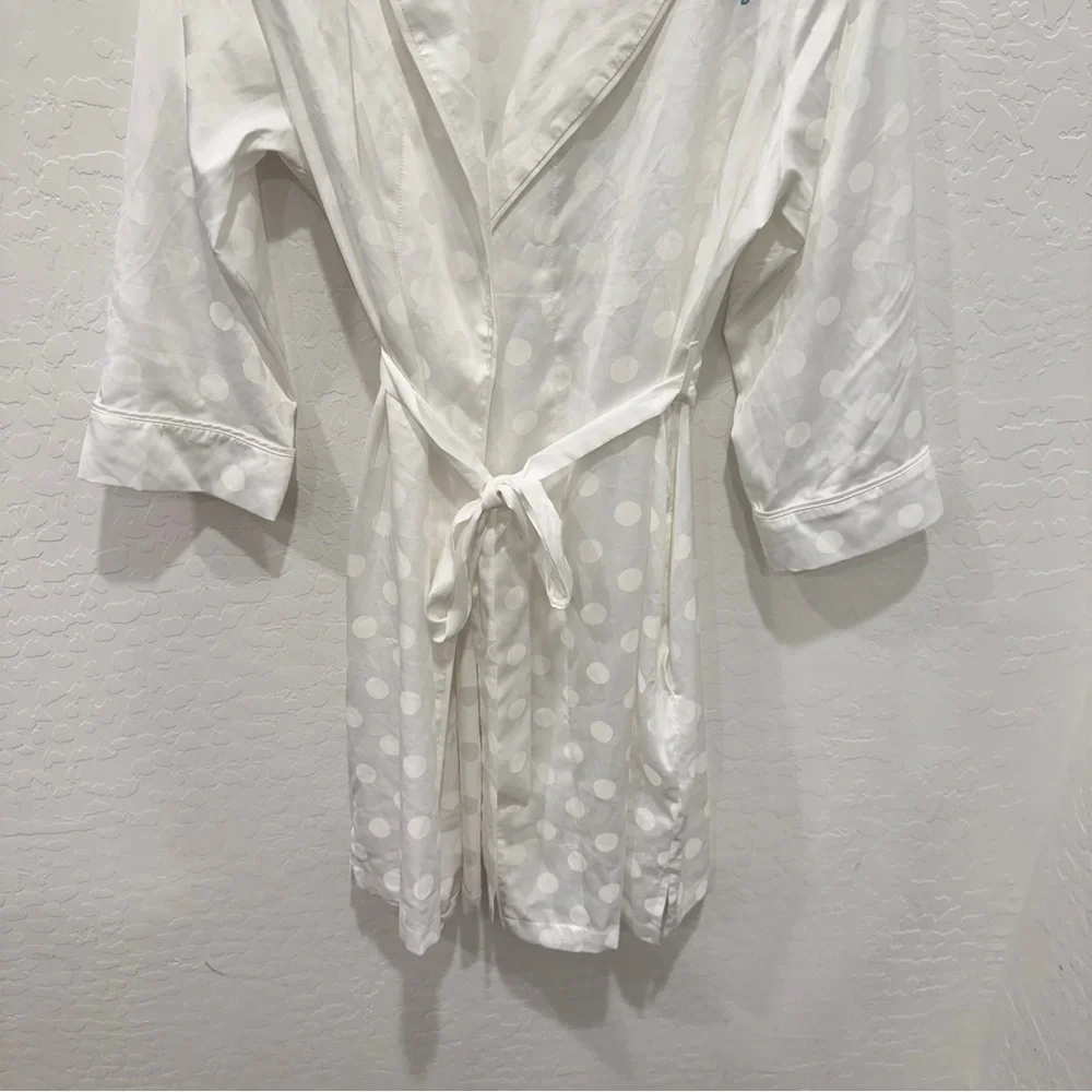 Kate Spade New York Bridal Robe Mrs White Polka Dot XS